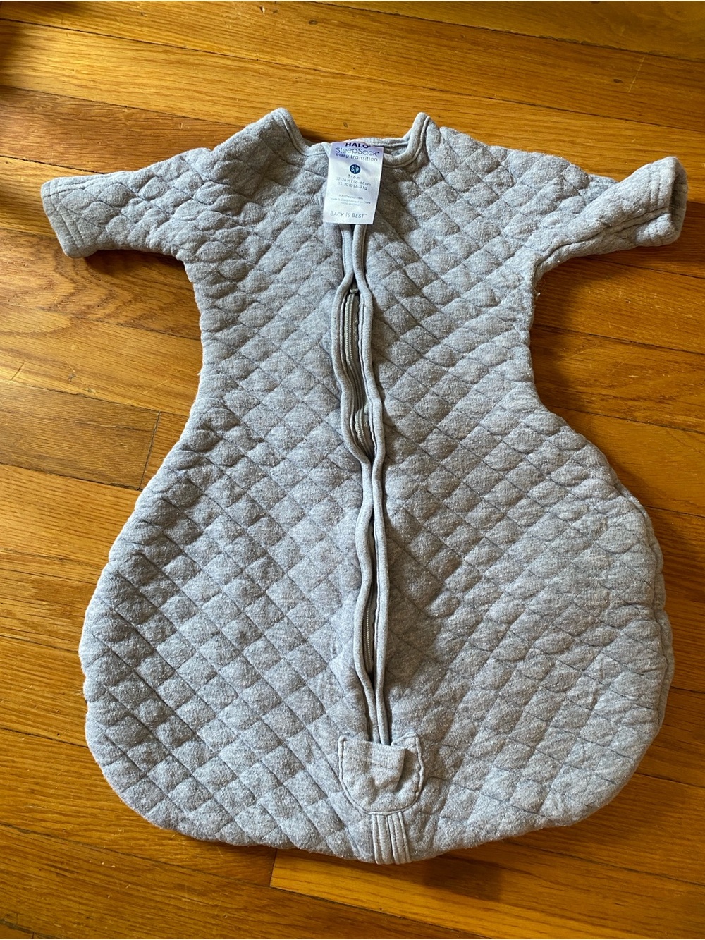 Halo Gray Quilted Sleepsack Easy Transition